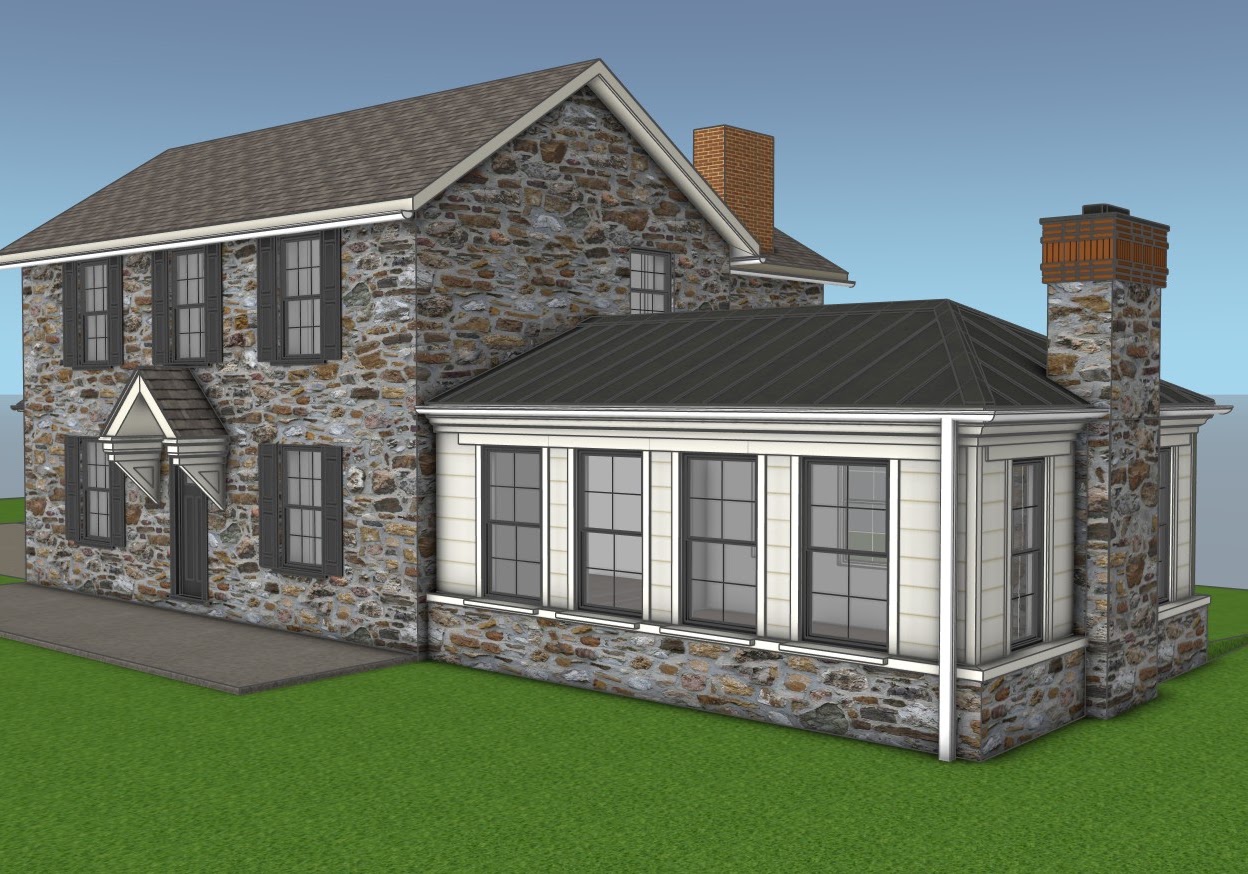 Exterior model of the home addition in Chadds Ford