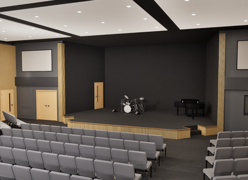 Church Main Hall & Lobby Interior Renovation Rendering — Milton PA — project image 2