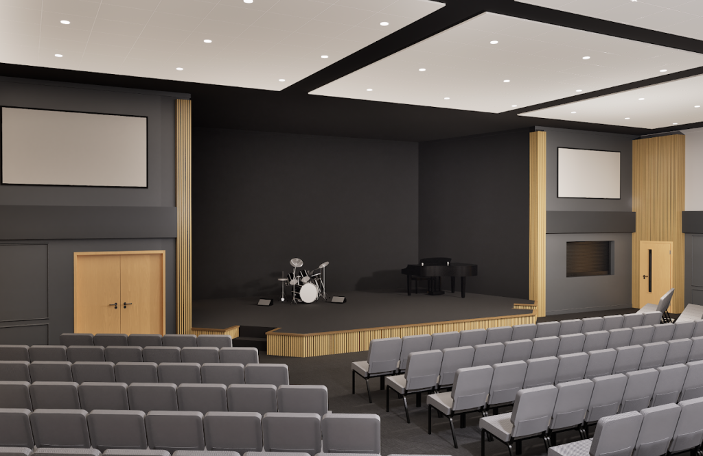 Church Main Hall & Lobby Interior Renovation Rendering — Milton PA — project image 3