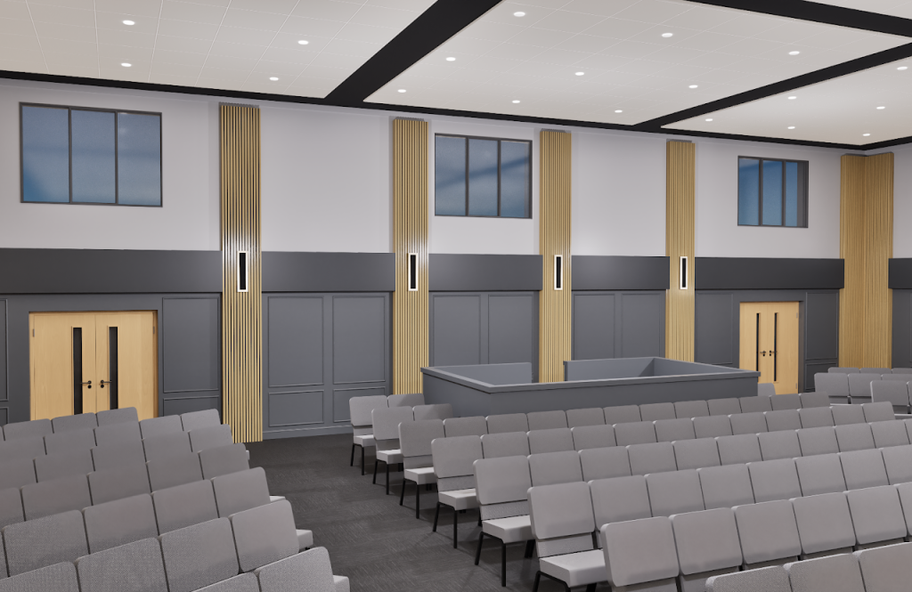 Church Main Hall & Lobby Interior Renovation Rendering — Milton PA — project image 4