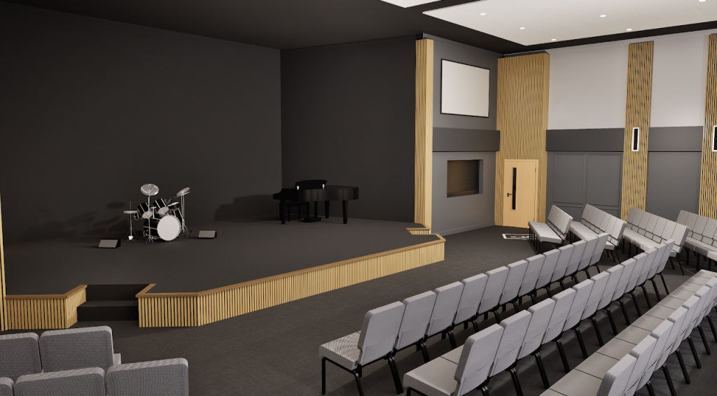 Church Main Hall & Lobby Interior Renovation Rendering — Milton PA — project image 7