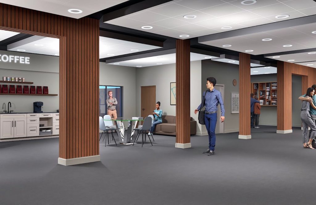 Church Main Hall & Lobby Interior Renovation Rendering — Milton PA — project image 13