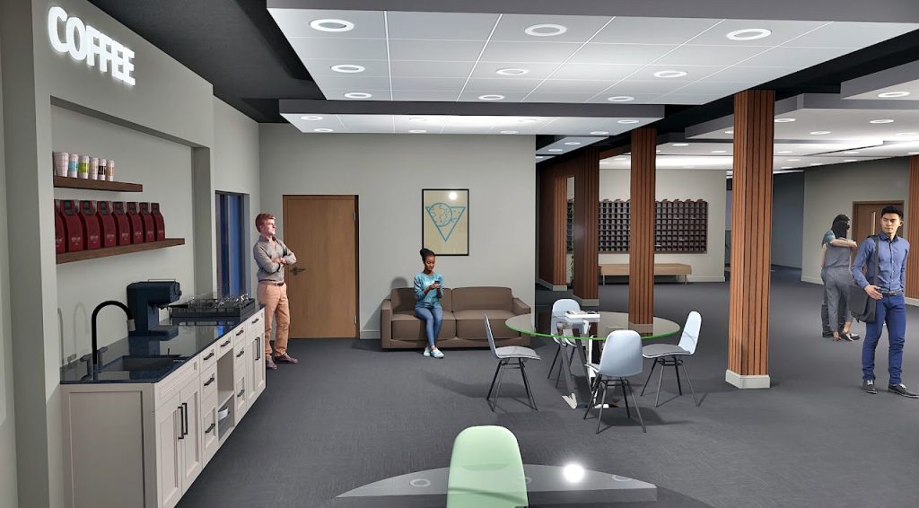 Church Main Hall & Lobby Interior Renovation Rendering — Milton PA — project image 14