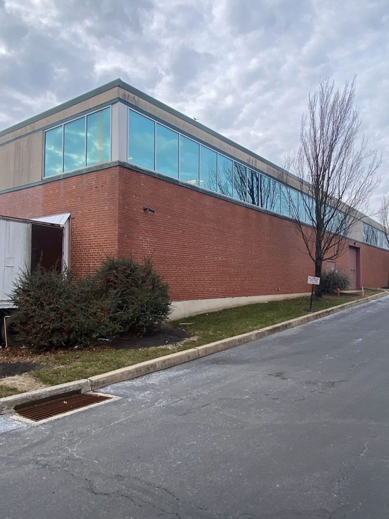 Brick commercial production facility exterior in Lancaster, Pennsylvania