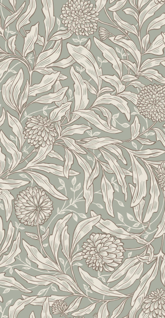 Floral wallpaper sample considered for the foyer renovation