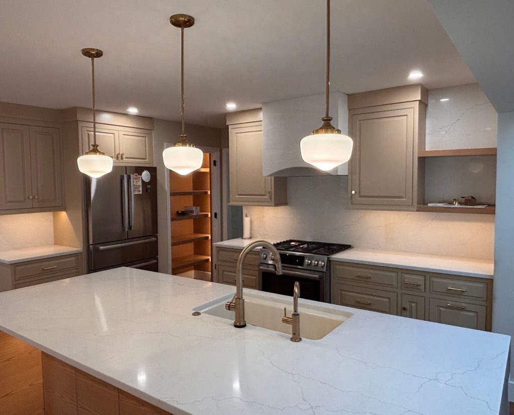 Completed kitchen photograph looking across the island — Lancaster, PA