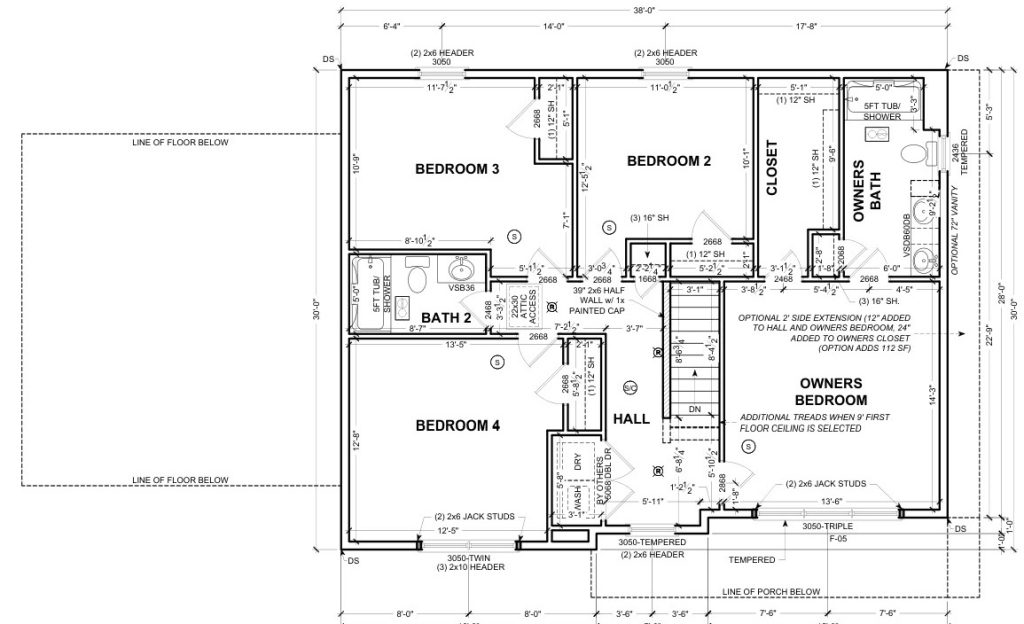 Architectural floor plan used to create the Lancaster new-home 3D visualization