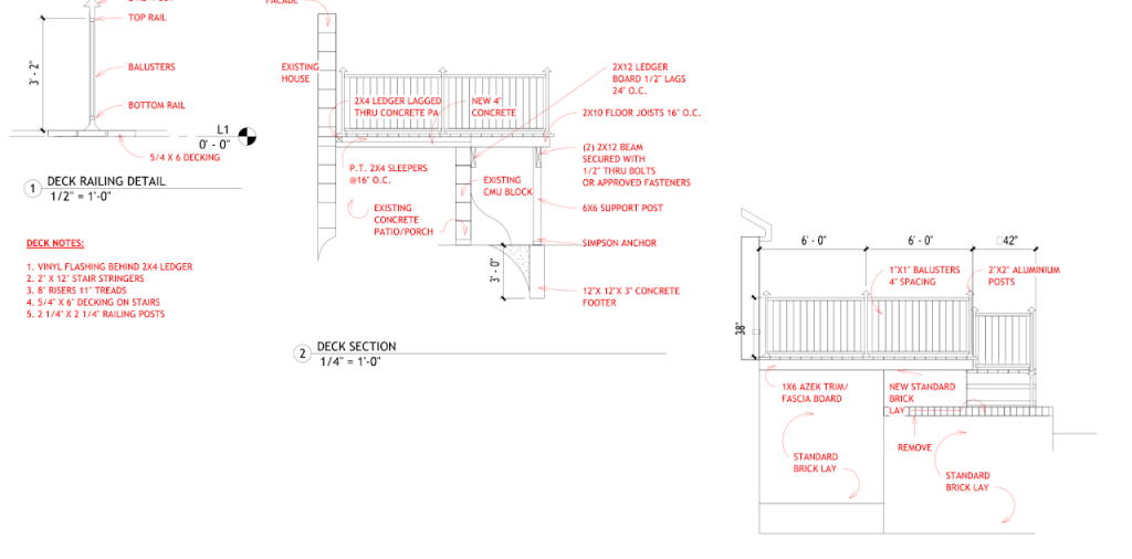 Permit Blueprints for Rear Porch Construction — Mountville PA — project image 2