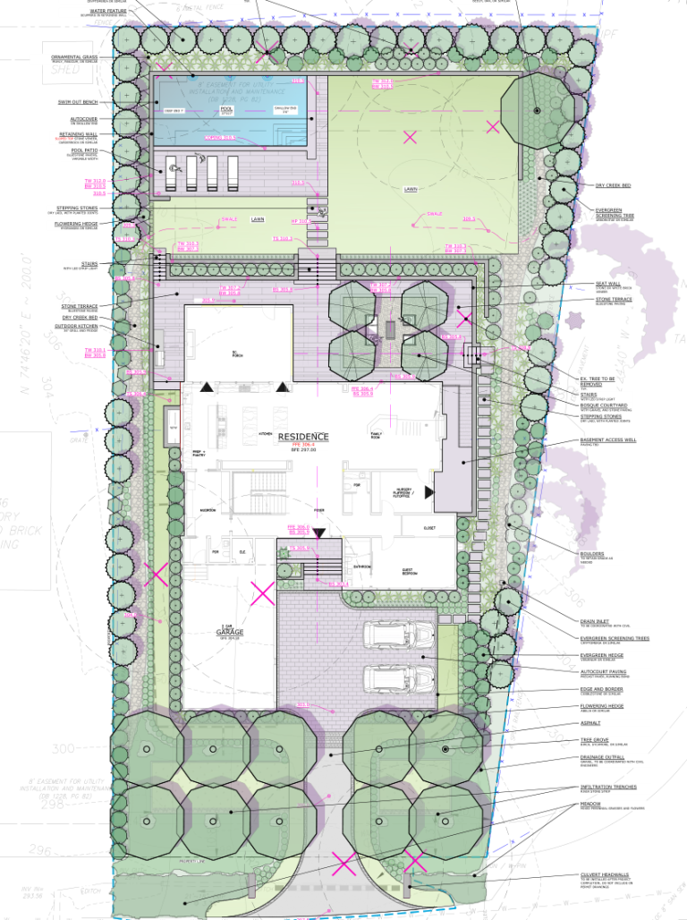 Residential site plan used for the Washington, DC presentation rendering