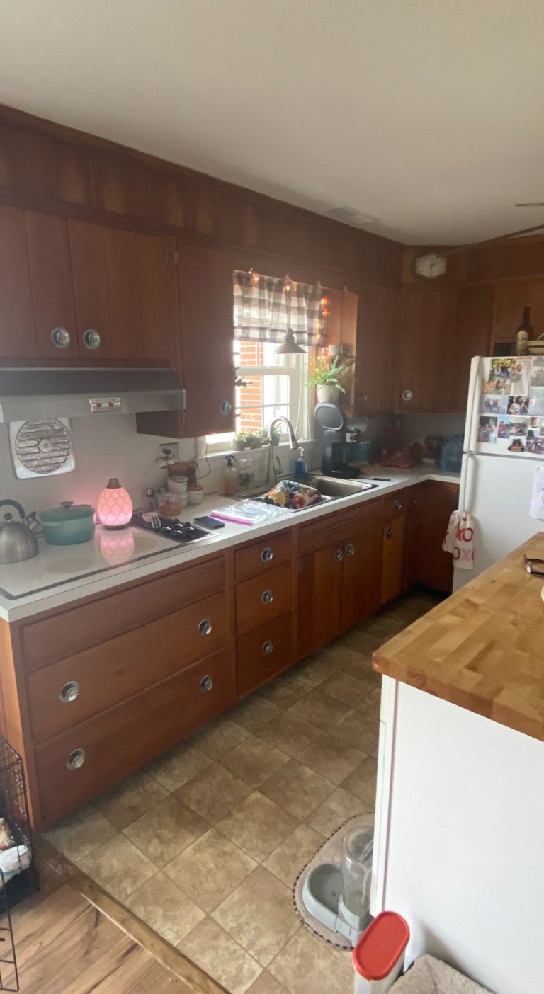 Existing Strasburg kitchen before the Shaker-style renovation visualization